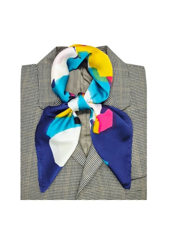 Unbranded Other - ✨Luxury Elegant Bandana Square Scarf Silky Satin Bright Blue Bold Colorful Hijab